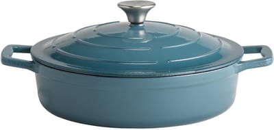 APS braadpan met deksel - geëmailleerd gietijzer - turquoise - 28 cm - 3 liter - voor inductie en oven