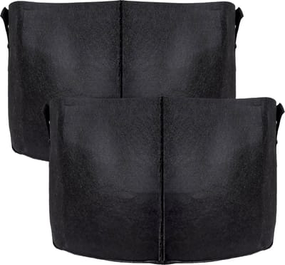 Intirilife 2x fleece plantzak in 75 liter - 20 gallon - 55 x 30 cm - Plantenbak van fleece met draaggrepen voor tuin, kas en nog veel meer. - Plantenbak plantzak