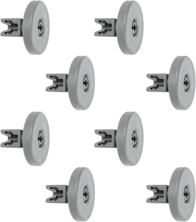Vaatwasser Wielen - Mand Wieltjes - Vaatwasser Reparatie - Premium Kwaliteit - 40 mm Diameter - Wit Grijs
