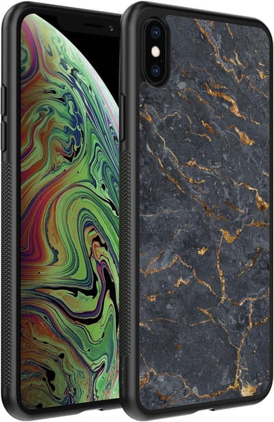 Smartphonica Telefoonhoesje voor iPhone X/Xs met marmer opdruk - TPU backcover case marble design - Goud Grijs geschikt voor Apple iPhone X/10;Apple iPhone Xs