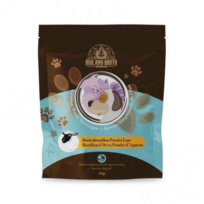Boil & Broth Bottenbouillon poeder voor honden - Lam - 120 gram - goed voor 3 L