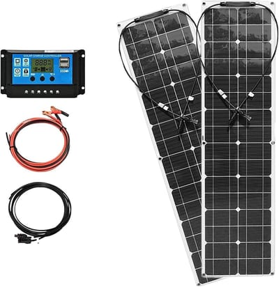 Zonnepaneel Kit - Flexibele Panel - Energie Opwekken - Hoge Conversie - 200W Kit - Zwart