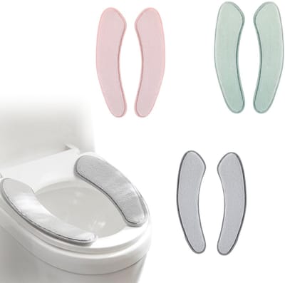 Warme Toiletbril hoes - Winter pluche toiletbrilkussen - 3 Paar - Toiletbril Hoes - Universele pasvorm - Wc bril hoes - wc bril hoes wasbaar - Wc hoes - Effen kleur
