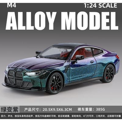 1:24 M4 Sport Coupé Legering Diecast Modelauto Klassiek Bureau Hoge Simulatie Decoratie Verzamelaar Cadeau