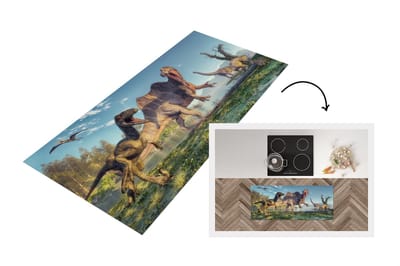 Keukenloper - Loper keuken - Kinderkamer - Water - DInosaurus - 120x50 cm - Keukenloper vinyl