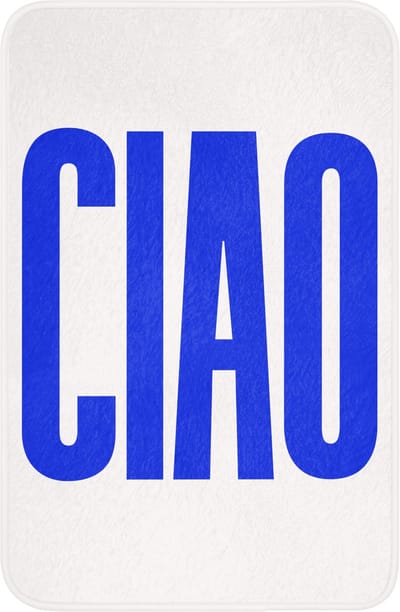 WC mat 40x60 cm - Antislip - Ciao - Hoofdletters - Blauw - Minimalistisch - Toiletmat - Vloermat - Douchemat - Toilet tapijt - Toiletmatten