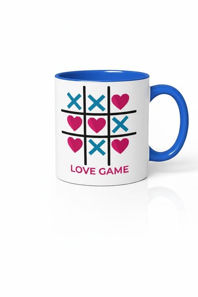Mok Love Game Tic Tac Toe Liefdespel Hartjes XOXO - Valentijn Cadeau
