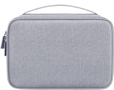 Kabel organiser etui-packing cubes-kabel etui-kabel organiser tas-Elektronica reistas - Multifunctionele opbergtas voor digitale accessoires - Geschikt voor kabels, oordopjes, enz. - Dubbele laag grijs - 24,5 x 18 x 9 cm