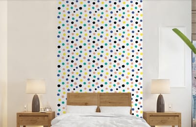 Behang - Fotobehang Stippen - Patronen - Geel - Breedte 150 cm x hoogte 240 cm