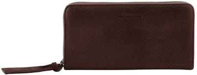 FREDsBRUDER Leren portemonnee My Old Friend Ziparound Wallet Dark Chocolate donkerbruin