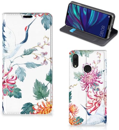 Huawei Y7 hoesje Y7 Pro (2019) Hoesje maken Bird Flowers