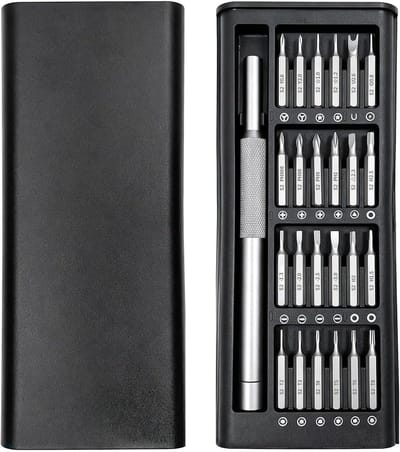 Precisie Schroevendraaierset - Mini Gereedschap - Elektronica Reparatie - 25-in-1 Set - Compact Ontwerp - Grijs