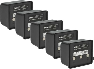 Reservebatterij - Oplaadbare accu - Afstandsbediening voeden - Hoge capaciteit - 5 stuks 7.2V - Zwart