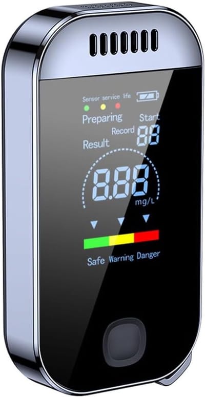 Alcoholtester voor op reis, draagbare contactloze alcoholtester met blaasfunctie en lcd-display, oplaadbare alcoholtesterset voor thuisgebruik
