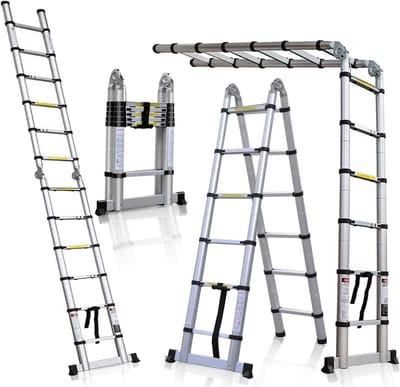 5 meter telescopische vouwladder 2-in-1 inklapbaar 150 kg draagvermogen