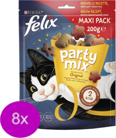 8x Felix Party Mix - Original Mix - Kattensnacks - 200g