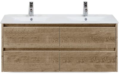 Dante Badmeubelset 120 cm - Natuur Eiken - Keramische Wastafel Wit Enjoy