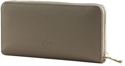 LACOSTE Leren portemonnee Zip Wallet Taupe