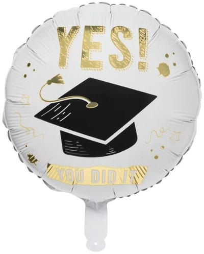 Folieballon - Yes you did it - Geslaagd - Diploma gehaald - Afgestudeerd - Graduation - Feestversiering - 45 cm - Jonyx