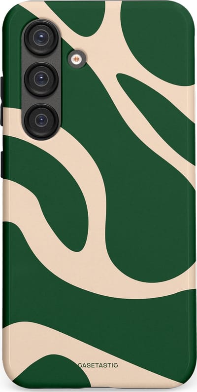 Casetastic hoesje geschikt voor Samsung Galaxy S25 - Dubbellaagse bescherming - Groen Bos en Zand Duinen - Fashion Case - Donkergroen Zand