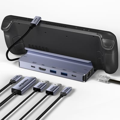 Benfei 6in1 Hub - Geschikt Als Steam Deck Dock - 4K 60hz HDMI - 100w PD - 1000 Mbps RJ45 - USB C 5 Gbps - 2x USB 3.0 5 Gbps