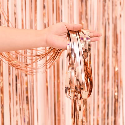 2x Deurgordijn Backdrop Glittergordijn Rose Goud Verjaardag Versiering Glitter Deur Folie Gordijn 200*100 Cm - 2 Stuks