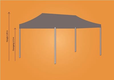 Plooitent 4x6 - Vouwtent 4x6 - Easy Up 4x6 - ALU - Kleur: ZAND INCL ZIJWANDENSET