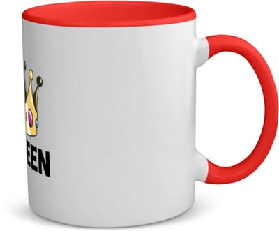 Akyol - his queen koffiemok - theemok - rood - Verjaardag - haar - hem - grappige tekst - 350 ML inhoud