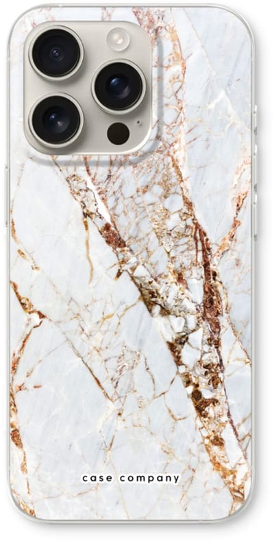 Case Company® - Hoesje geschikt voor iPhone 16 Pro hoesje - Goud marmer - Soft Cover Telefoonhoesje - Bescherming aan alle Kanten en Schermrand