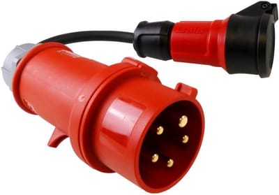 CEE-adapter 16A 30cm - Krachtstroomstekker op 230V koppeling met IP44 bescherming