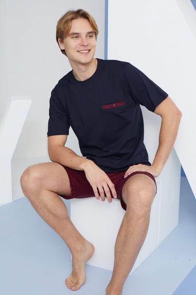 Heren T-shirt & Shorts Set Kees / Donker blauw / maat L