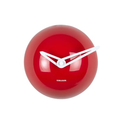 Karlsson Wandklok Cool Retro Cap - Helderrood - Ø15cm - Wandklok Modern