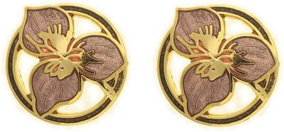Behave - Oorclips dames - bloemmotief - bruin - 1,5 cm