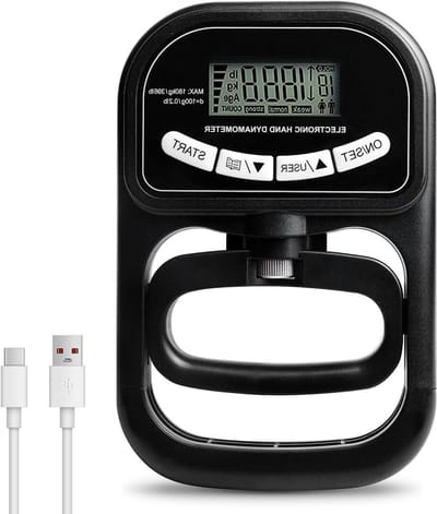 Digitale Krachtmeter - Hand Dynamometer - Sterkte Testen - Automatische Weergave - 120 kg - Zwart