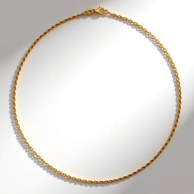 Cavill - Zilveren Halsketting 925 Sterling Zilver - Vergulde Filigraan Ketting 45 cm - Elegant Minimalistisch Design - Dames Sieraden