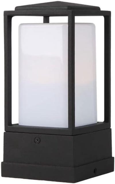 Buitenpaal Verlichting - Tuinlamp Kolom - Gazon Verlichten - Hoogwaardig Aluminium - 11x11x21 cm - Zwart