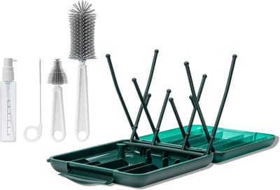 Elvie Travel Cleaning Set - Makkelijk jouw borstkolf reinigen met deze travel reinigingsset - Met Inklapbaar droogrek en compacte koffer