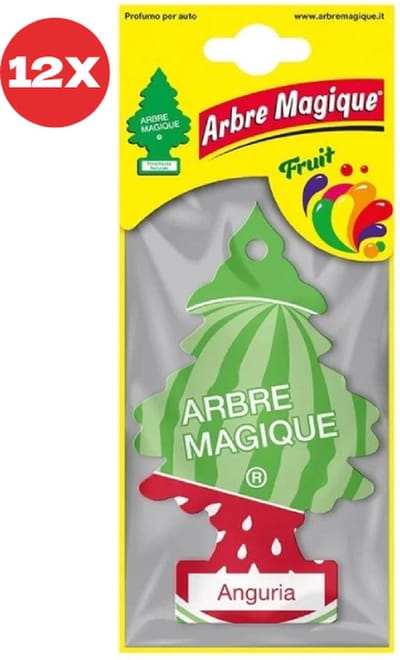 12 stuks Watermeloen Arbre Magique Geurboom luchtverfrisser voor in de auto Anguria – Car Parfum – Geurboompje – Geurbooster – Wonderboom – Geurverfrisser – Nieuwe Auto – Autogeur – Autoparfum – Geurblad