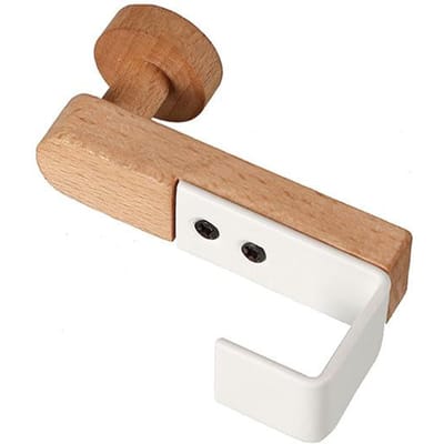 Crochet d'armoire de cuisine Serviettes Vêtements Manteau Accessoires de salle de bain Rangement Cintre Porte à suspendre au dos de la porte Organisateur Étagère en fer et bois blanc