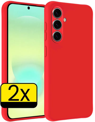 Hoesje - 2 Stuks - Geschikt voor Samsung Galaxy A37 - Sterk & Shockproof - Case Siliconen - Back Cover - Telefoon Hoes - Telefoonhoesjes - Rood