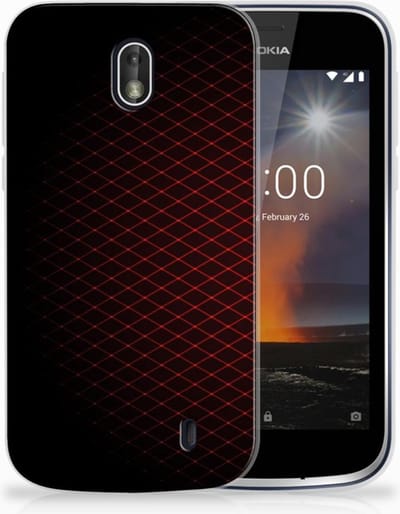 Nokia 1 TPU bumper Geruit Rood