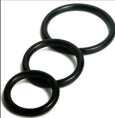 Power Escorts Locked Up Cockring 03 - 3 Pack Penisring - Zwart - BR65