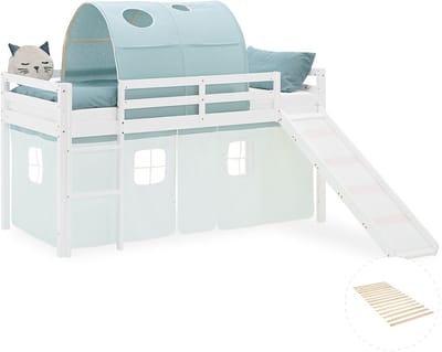 Homestyle4u Hoogslaper - 90x200 cm - Mint - met lattenbodem