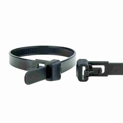 Herbruikbare Kabelbinders 250mm - 100 stuks, zwart