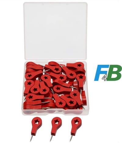F4B Punaises Rode Ster – 50 Stuks – 15 mm – Voor Prikbord of Kaart