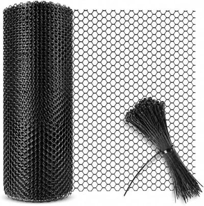SnelShoppen - 5 m × 40 cm Flexibele Tuin Fence, Zwart Plastic Rolhek voor Dierenbescherming, Snijbaar en Duurzaam als Plantbescherming, Ideaal voor Ka