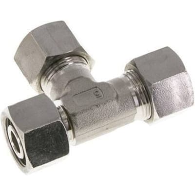 16S RVS L-vorm Snijringkoppeling Draaidoorvoer 400bar Verstelbaar ISO 8434-1