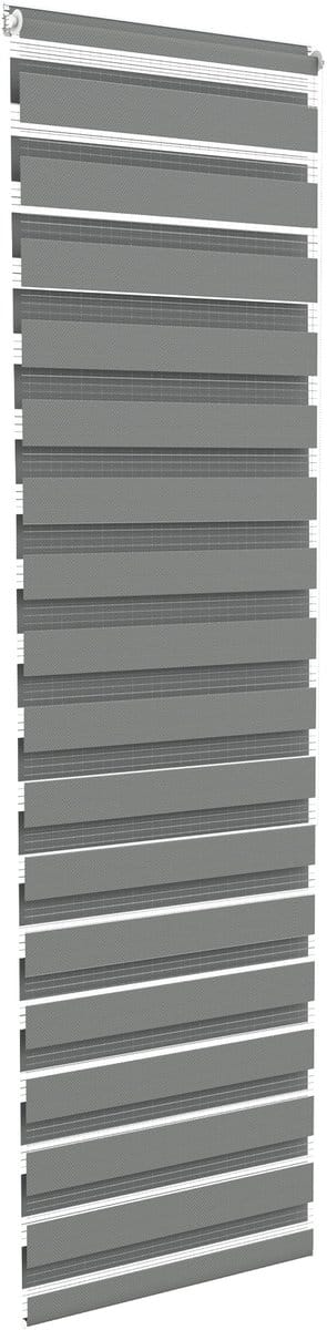 NAIZY Dubbel Rolgordijn Klemmfix Zonder Boren 60x220 cm rolgordijnklem Rolgordijn Zonwering Rolgordijn Raamgordijn voor Ramen en Deuren Zebra Rolgordijn Zijtrek Rolgordijn, Grijs