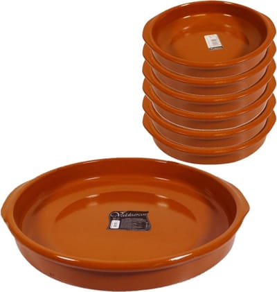 Set van 7x stuks tapas borden/ovenschalen Alicante met handvatten 42 en 20 cm - Serveerschalen - Tapasschalen