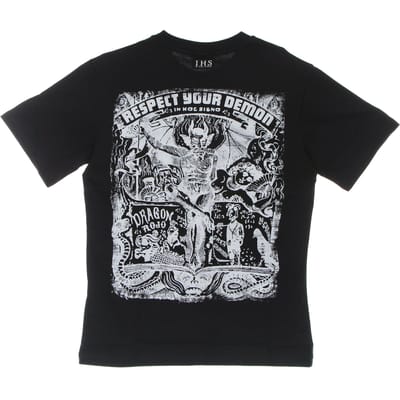 Respect Your Demon Heren T-shirt Basic Tee Zwart
